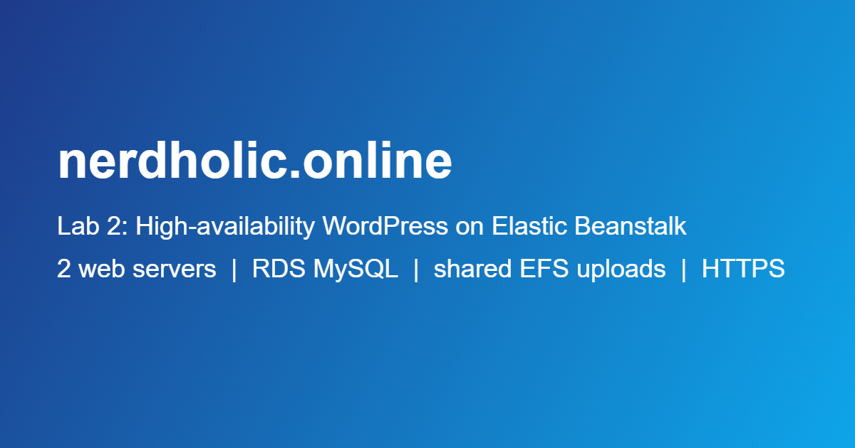 High-availability test: shared uploads on EFS